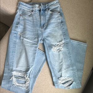 American Eagle Outfitters Blue Boyfriend Jeans Distressed